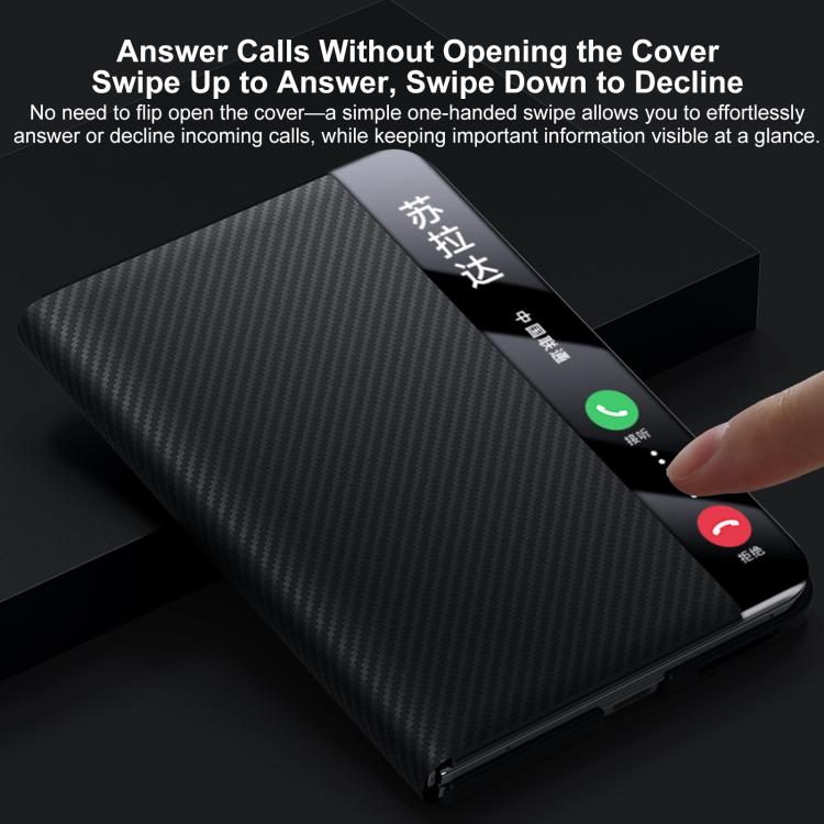 For Huawei Pura X Max SULADA Kevlar 600D Texture Smart Window Leather Phone Case