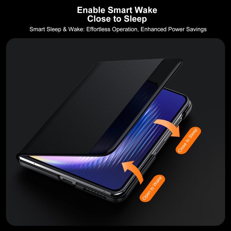For Huawei Pura X Max SULADA Kevlar 600D Texture Smart Window Leather Phone Case