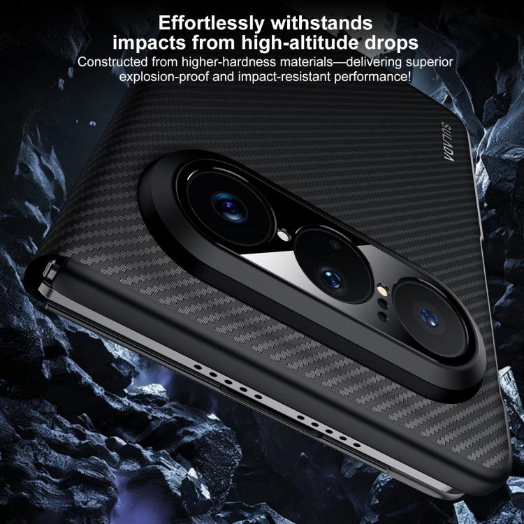 For Huawei Pura X Max SULADA Kevlar 600D Texture Smart Window Leather Phone Case