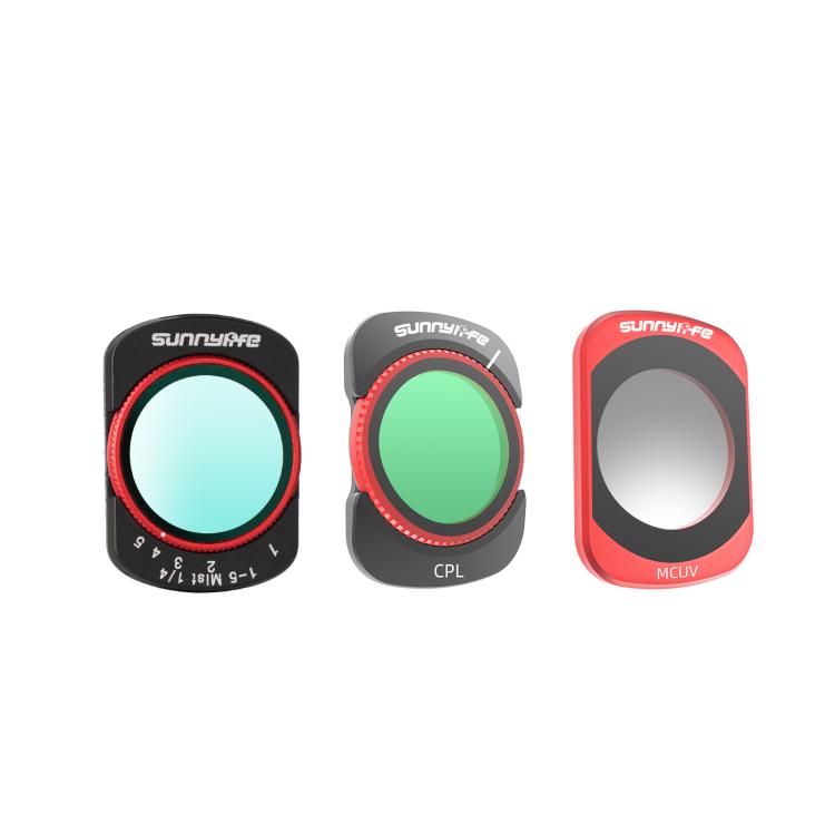 For DJI OSMO Pocket 3 Sunnylife Camera Lens Magnetic Metal Filter, Filter:3 in 1 Protective Filter Set