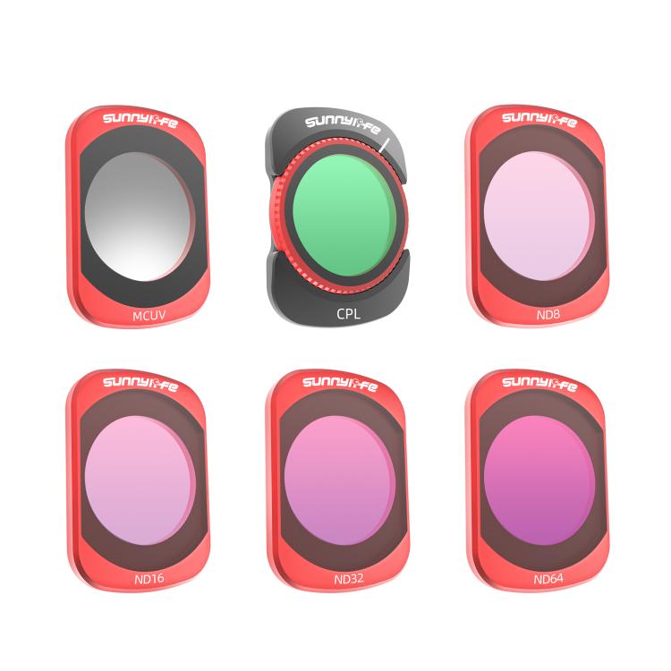 For DJI OSMO Pocket 3 Sunnylife Camera Lens Magnetic Metal Filter, Filter:6 in 1 UV CPL ND8-64