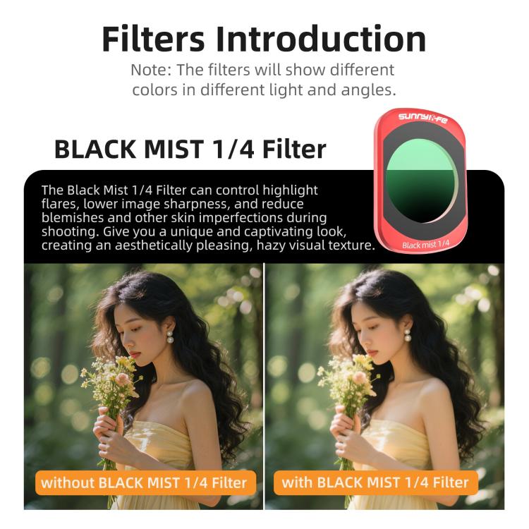 For DJI OSMO Pocket 3 Sunnylife Camera Lens Magnetic Metal Filter, Filter:CPL