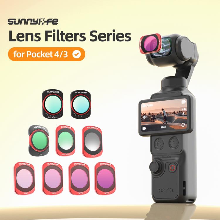 For DJI OSMO Pocket 3 Sunnylife Camera Lens Magnetic Metal Filter, Filter:CPL