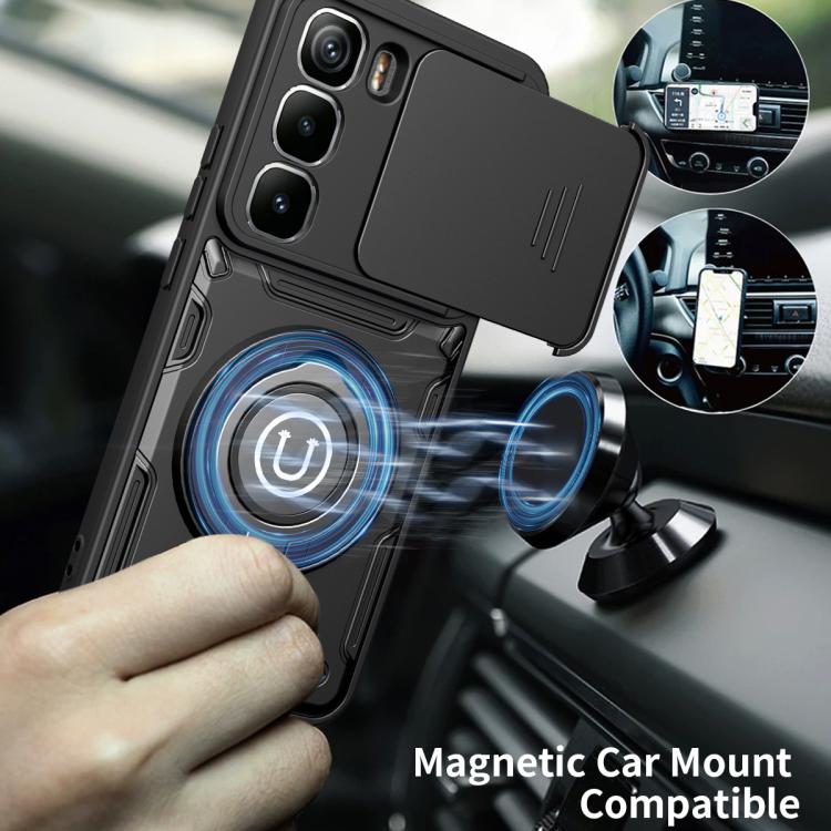 For Infinix Hot 50 Pro+ 4G Sliding Camshield Holder Magnetic Phone Case