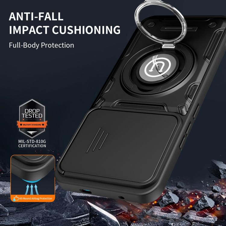 For Infinix Hot 60 Pro+ 4G Sliding Camshield Holder Magnetic Phone Case