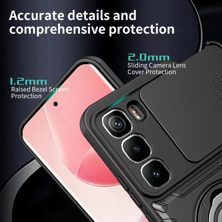 For Infinix Hot 60 Pro+ 4G Sliding Camshield Holder Magnetic Phone Case