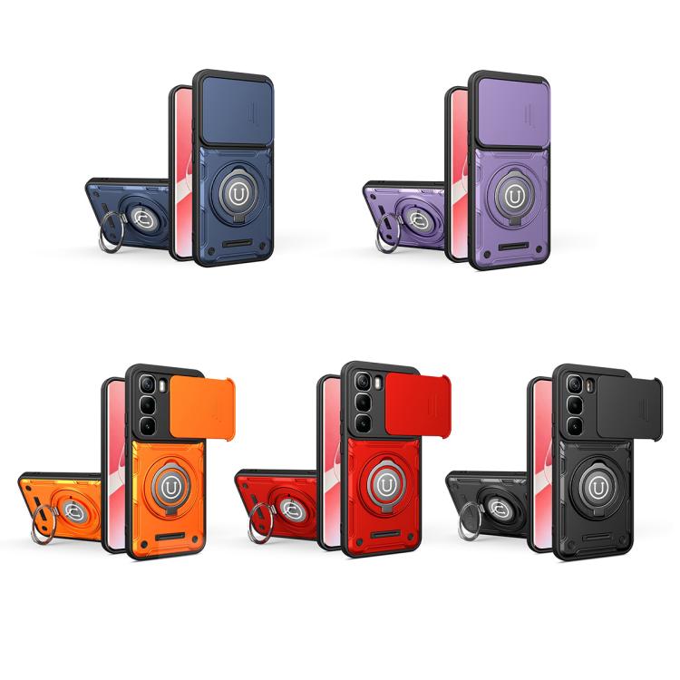 For Infinix Hot 60 Pro+ 4G Sliding Camshield Holder Magnetic Phone Case