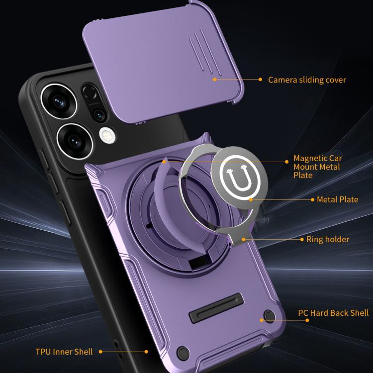 For OPPO Reno14 5G Global Sliding Camshield Holder Magnetic Phone Case