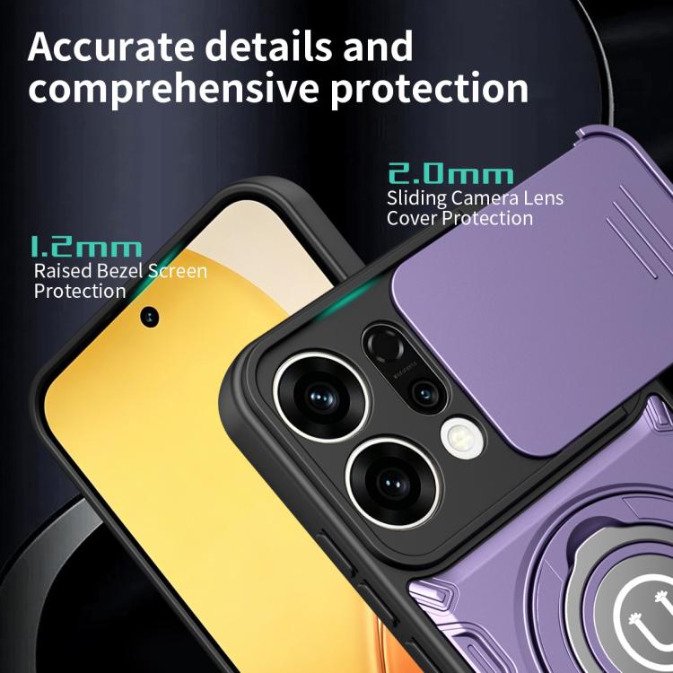 For OPPO Reno14 5G Global Sliding Camshield Holder Magnetic Phone Case