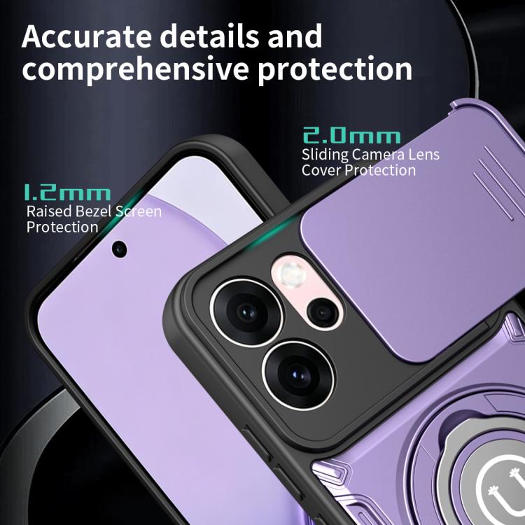 For OPPO Reno14 F / Reno15 F 5G Sliding Camshield Holder Magnetic Phone Case