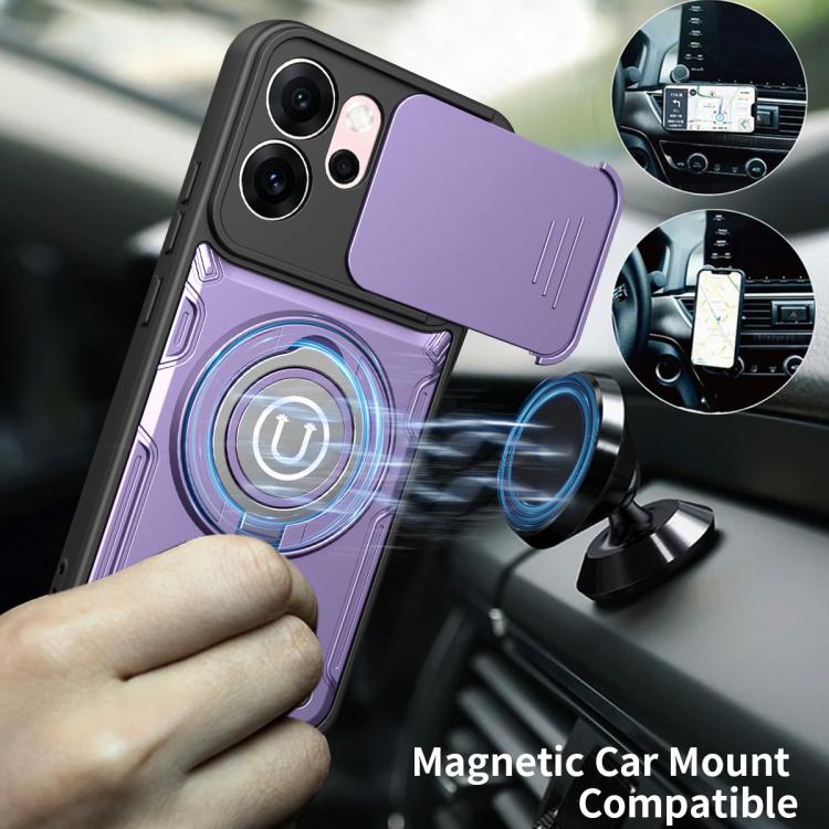 For OPPO Reno14 F / Reno15 F 5G Sliding Camshield Holder Magnetic Phone Case