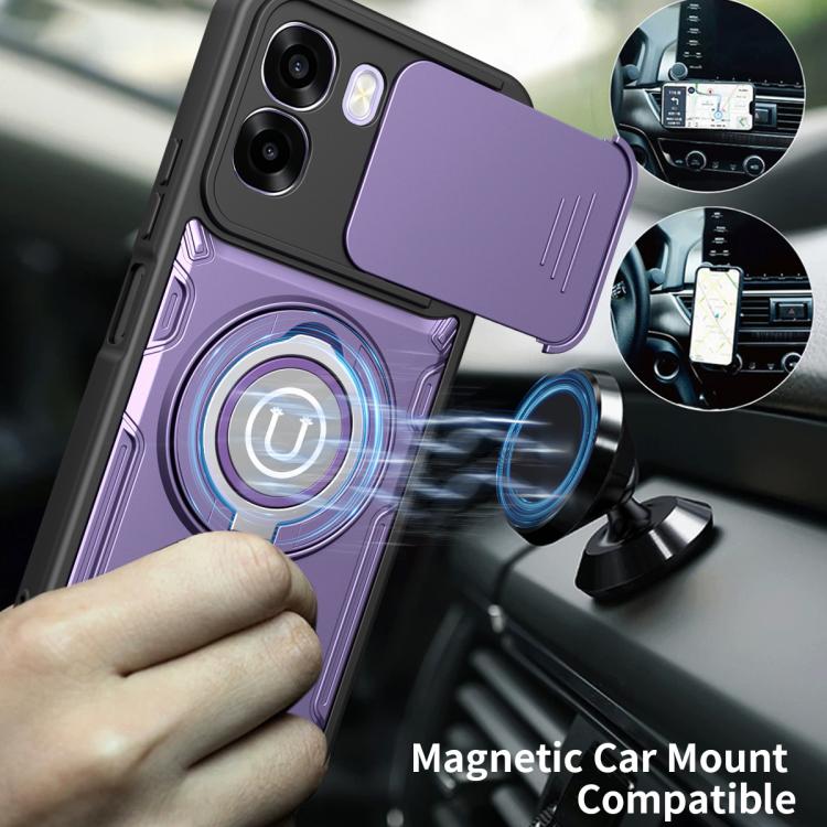 For OPPO A6 / A6x 4G Global Sliding Camshield Holder Magnetic Phone Case