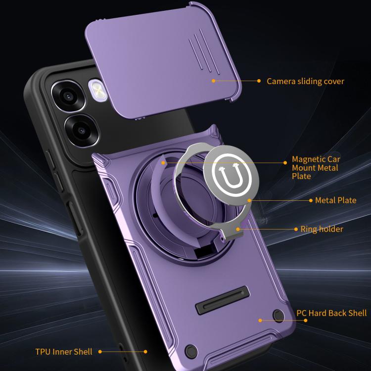 For OPPO A6 / A6x 4G Global Sliding Camshield Holder Magnetic Phone Case
