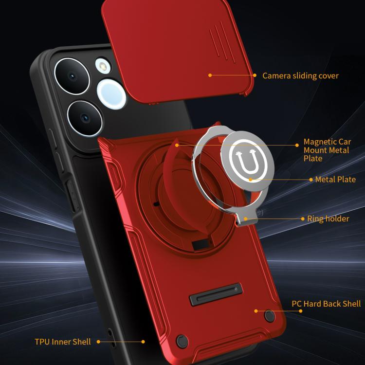 For Realme C61 / C63 4G Sliding Camshield Holder Magnetic Phone Case