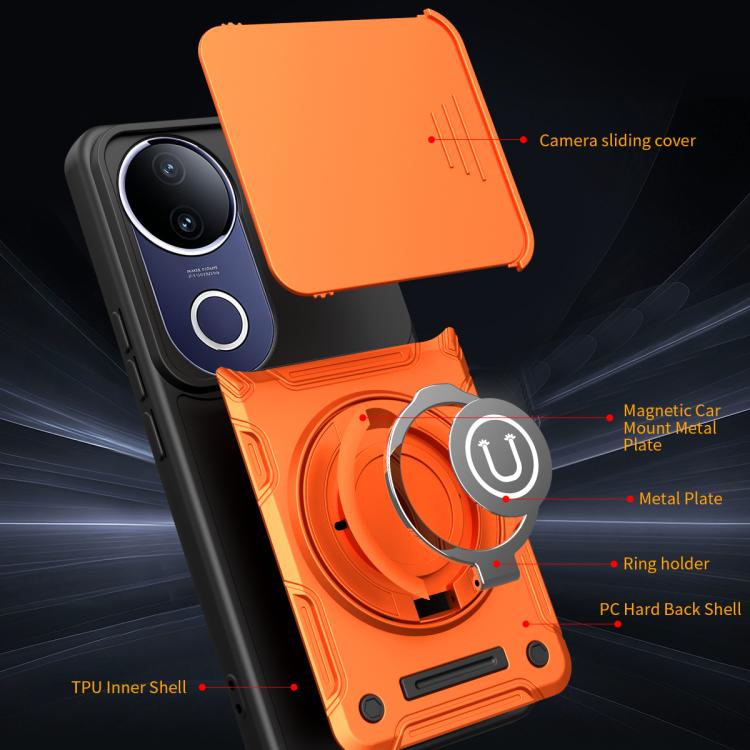For vivo V50 5G / V50e Sliding Camshield Holder Magnetic Phone Case