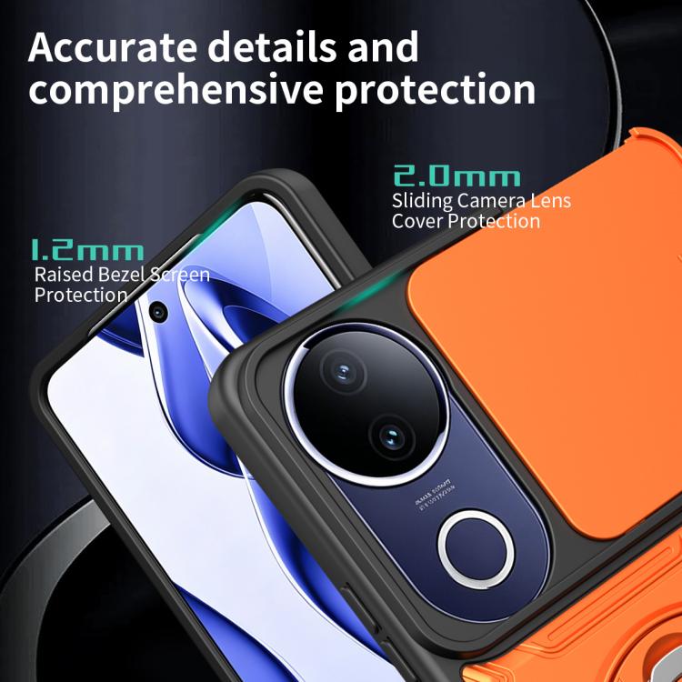 For vivo V50 5G / V50e Sliding Camshield Holder Magnetic Phone Case