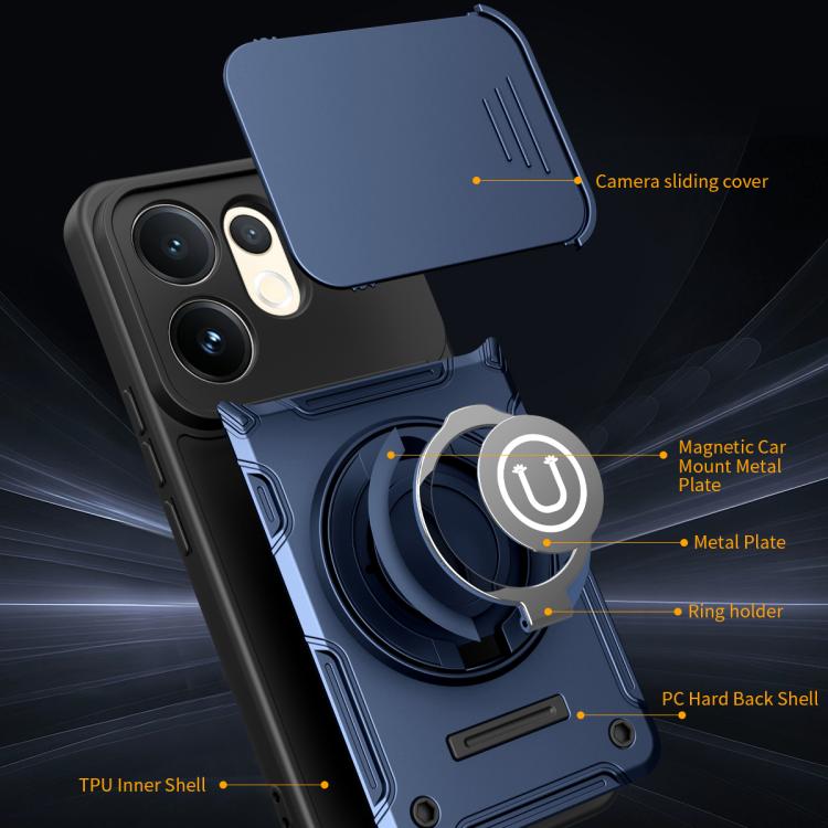 For vivo V60 5G / V60e Sliding Camshield Holder Magnetic Phone Case