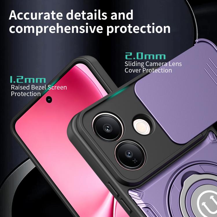 For vivo V60 Lite 4G Sliding Camshield Holder Magnetic Phone Case