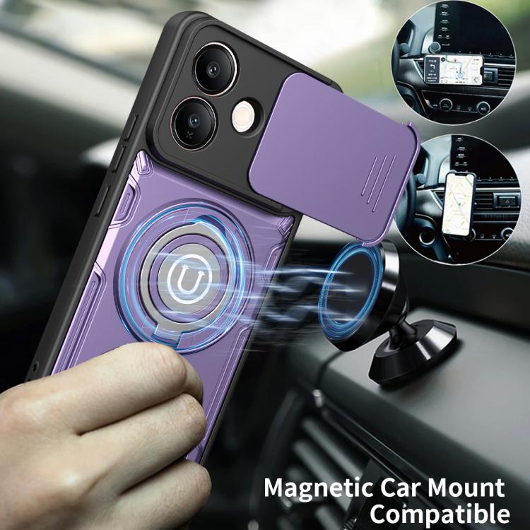 For vivo V60 Lite 4G Sliding Camshield Holder Magnetic Phone Case
