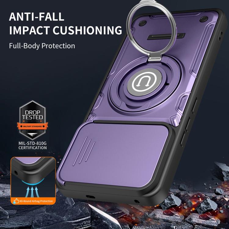 For vivo V60 Lite 4G Sliding Camshield Holder Magnetic Phone Case