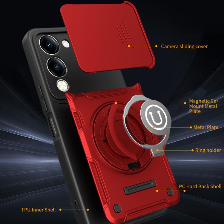 For vivo Y04 4G / Y19s 5G / Y29s 5G Sliding Camshield Holder Magnetic Phone Case