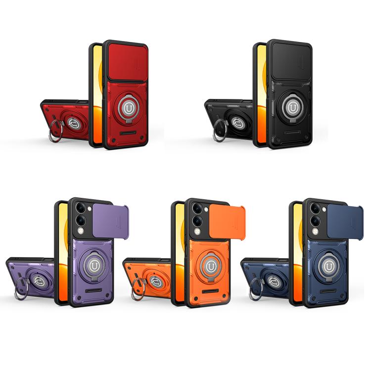 For vivo Y04 4G / Y19s 5G / Y29s 5G Sliding Camshield Holder Magnetic Phone Case