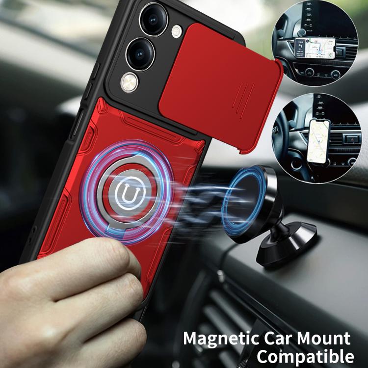 For vivo Y04 4G / Y19s 5G / Y29s 5G Sliding Camshield Holder Magnetic Phone Case