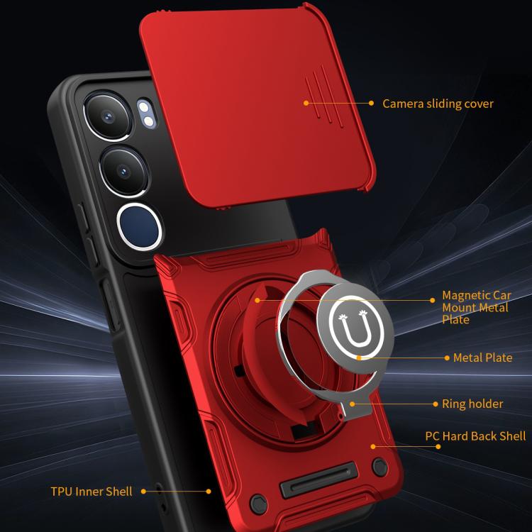 For vivo Y19s 4G Sliding Camshield Holder Magnetic Phone Case
