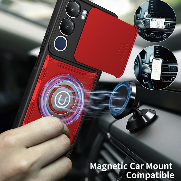 For vivo Y19s 4G Sliding Camshield Holder Magnetic Phone Case