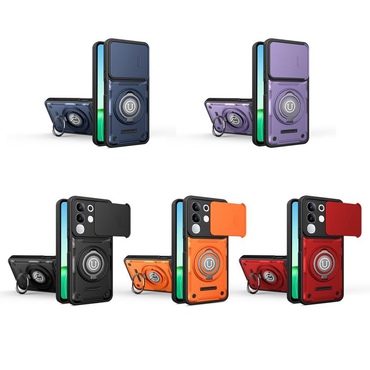 For vivo Y29 4G / Y31 Pro / T4x Sliding Camshield Holder Magnetic Phone Case