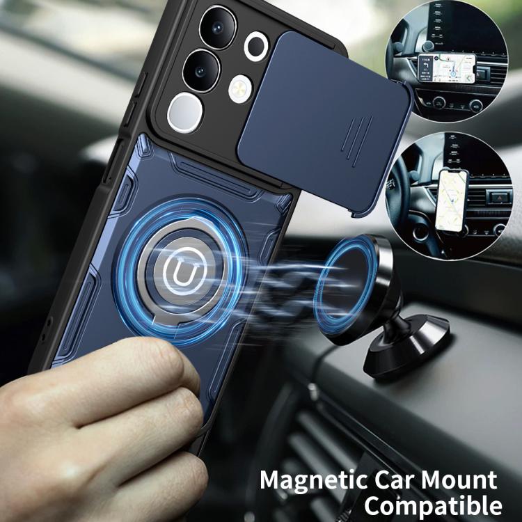 For vivo Y29 4G / Y31 Pro / T4x Sliding Camshield Holder Magnetic Phone Case