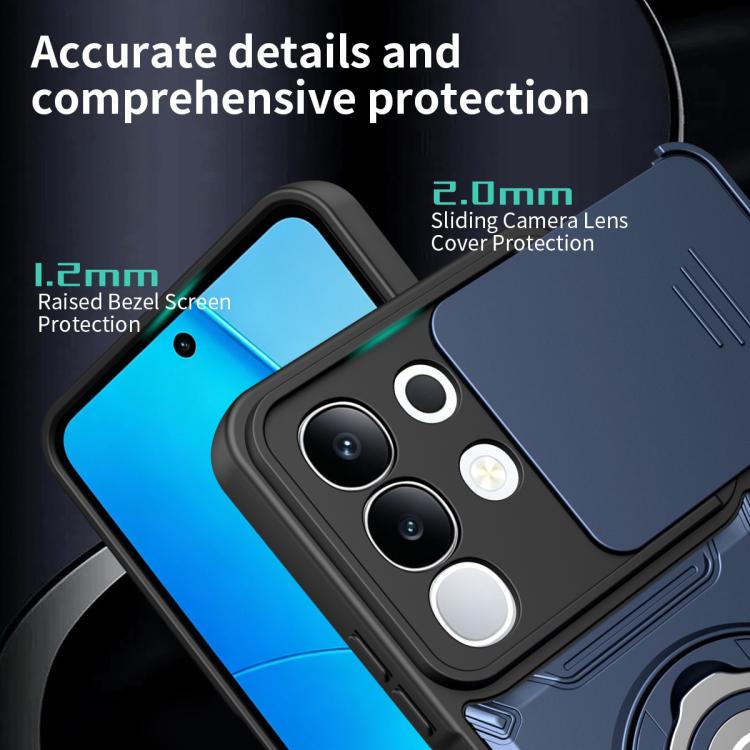 For vivo Y29 4G / Y31 Pro / T4x Sliding Camshield Holder Magnetic Phone Case