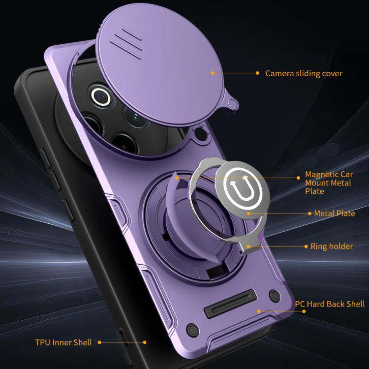 For vivo Y300 Pro 5G / iQOO Z10 Sliding Camshield Holder Magnetic Phone Case