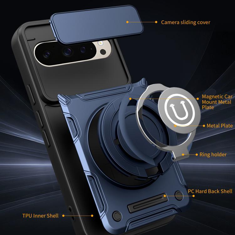 For Google Pixel 9 / 9 Pro Sliding Camshield Holder Magnetic Phone Case
