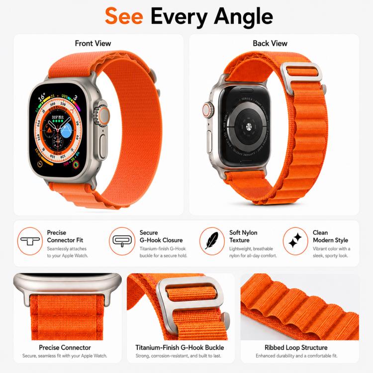 For Apple Watch 42 / 44 / 45 / 46 / 49mm 5 Pack xDfind Aline Nylon Loop Watch Band