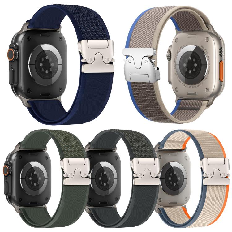 For Apple Watch 42 / 44 / 45 / 46 / 49mm 5 Pack xDfind Titanium Buckle Snap Button Loop Nylon Watch Band