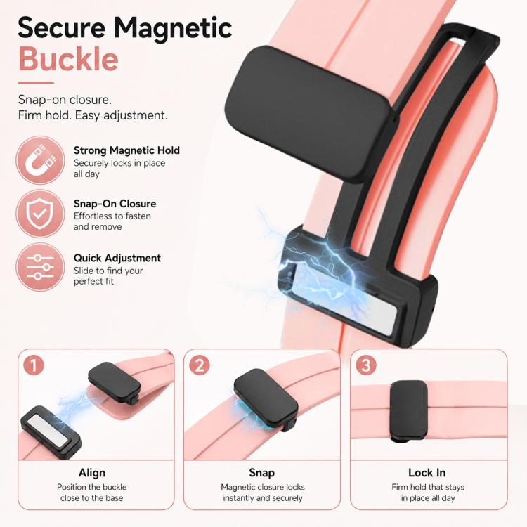 For Apple Watch 42 / 44 / 45 / 46 / 49mm 5 Pack xDfind Solid Color Magnetic Buckle Silicone Watch Band