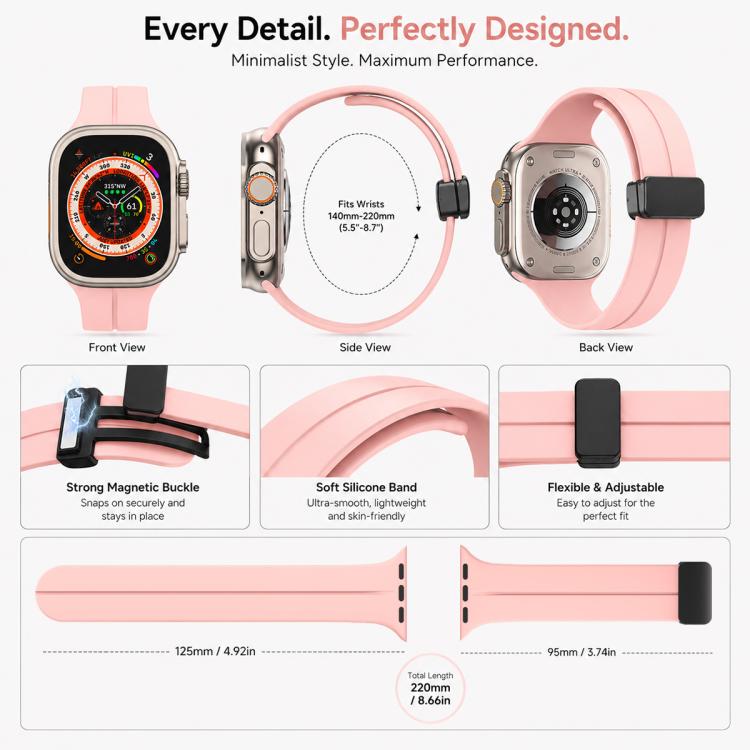 For Apple Watch 38 / 40 / 41 / S11 42mm 5 Pack xDfind Solid Color Magnetic Buckle Silicone Watch Band