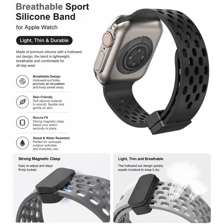 For Apple Watch 38 / 40 / 41 / S11 42mm 5 Pack xDfind Magnetic Clasp Silicone Watch Band