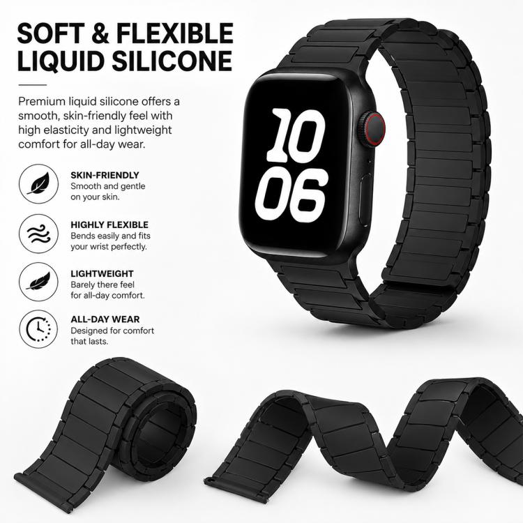 For Apple Watch 38 / 40 / 41 / S11 42mm 5 Pack xDfind I-shaped Magnetic Silicone Watch Band