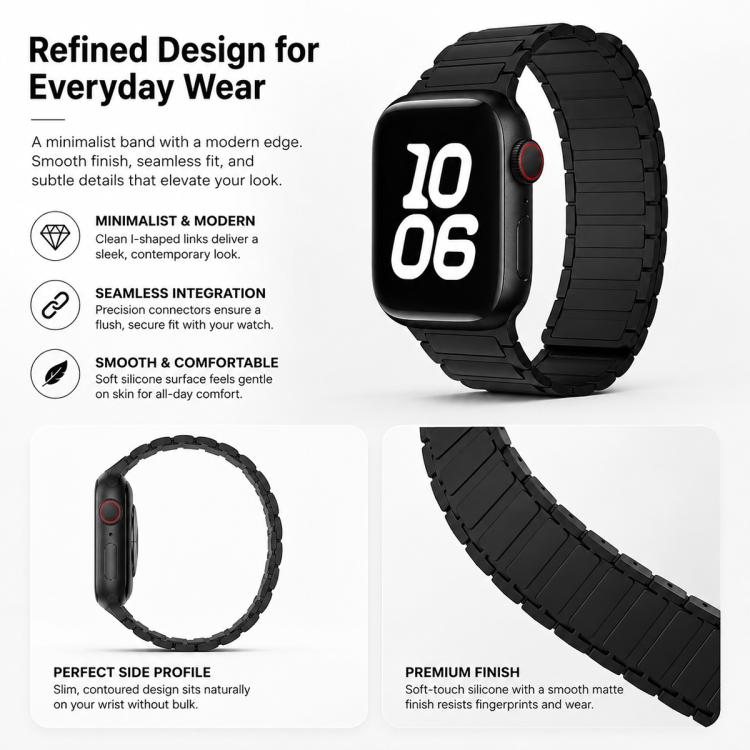 For Apple Watch 38 / 40 / 41 / S11 42mm 5 Pack xDfind I-shaped Magnetic Silicone Watch Band