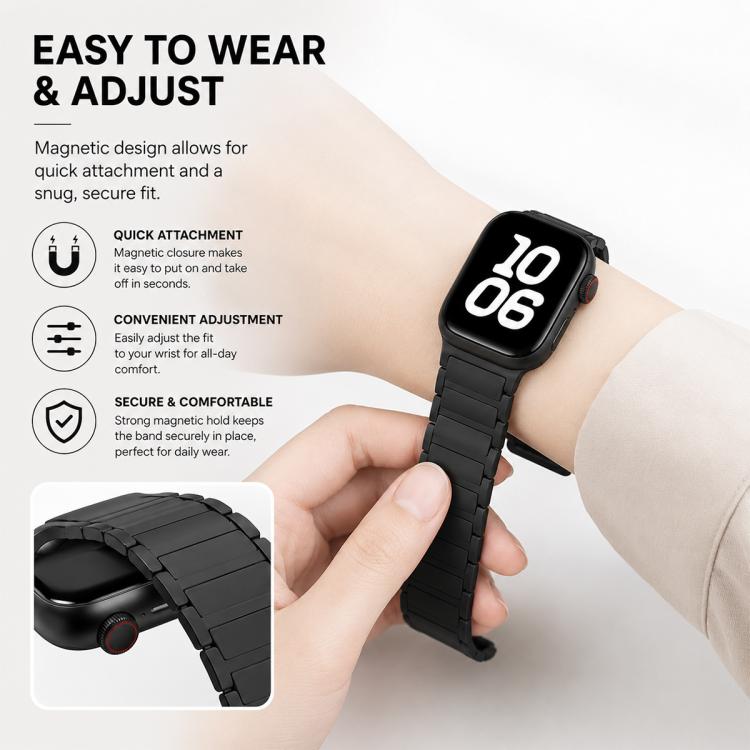 For Apple Watch 42 / 44 / 45 / 46 / 49mm 5 Pack xDfind I-shaped Magnetic Silicone Watch Band