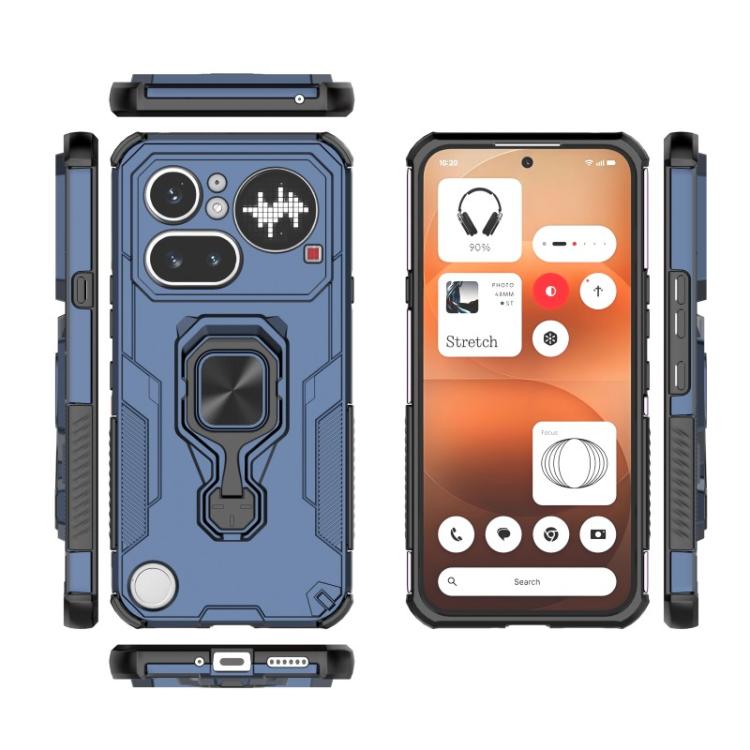 For Nothing Phone 4a Pro WANLONFENG Metal Kickstand Phone Case with Screen Protector