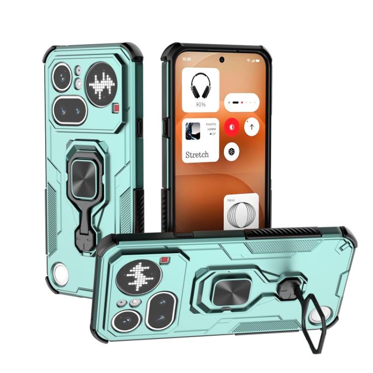For Nothing Phone 4a Pro WANLONFENG Metal Kickstand Phone Case with Screen Protector