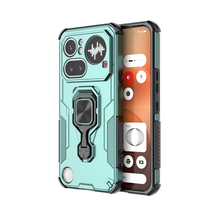 For Nothing Phone 4a Pro WANLONFENG Metal Kickstand Phone Case with Screen Protector