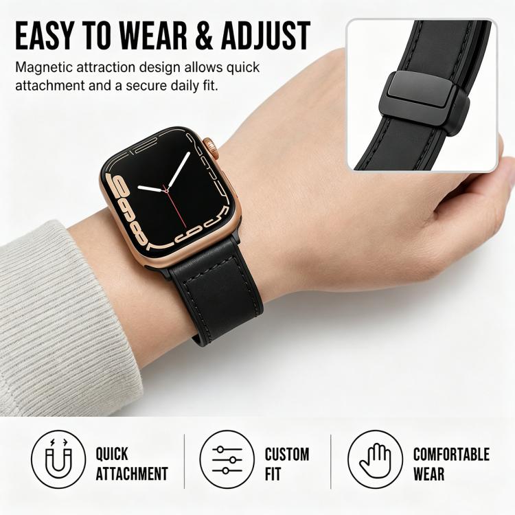 For Apple Watch 42 / 44 / 45 / 46 / 49mm 5 Pack xDfind Crazy Horse Pattern Silicone Skin Magnetic Buckle Watch Band