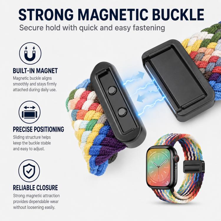 For Apple Watch 38 / 40 / 41 / S11 42mm 5 Pack xDfind Magnetic Buckle Loop Woven Watch Band