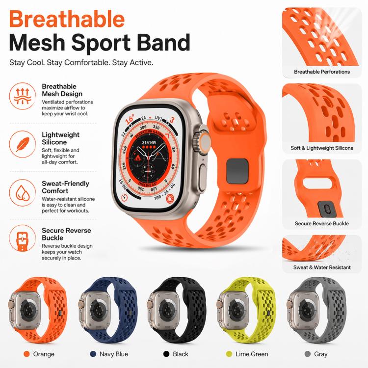 For Apple Watch 38 / 40 / 41 / S11 42mm 5 Pack xDfind Mesh Reverse Buckle Silicone Watch Band