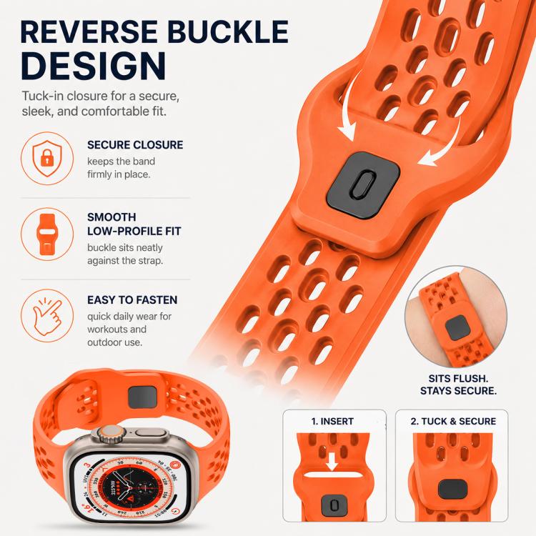 For Apple Watch 38 / 40 / 41 / S11 42mm 5 Pack xDfind Mesh Reverse Buckle Silicone Watch Band
