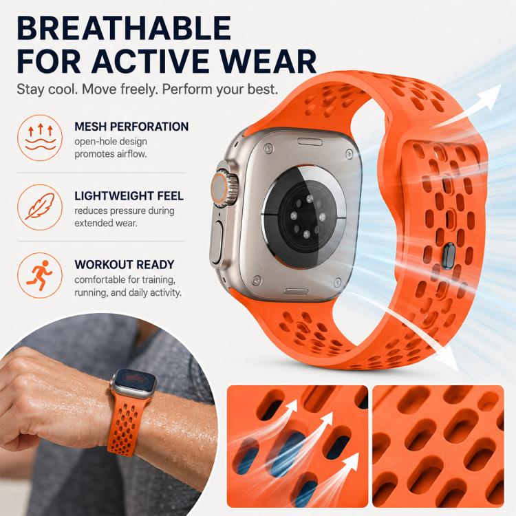 For Apple Watch 42 / 44 / 45 / 46 / 49mm 5 Pack xDfind Mesh Reverse Buckle Silicone Watch Band